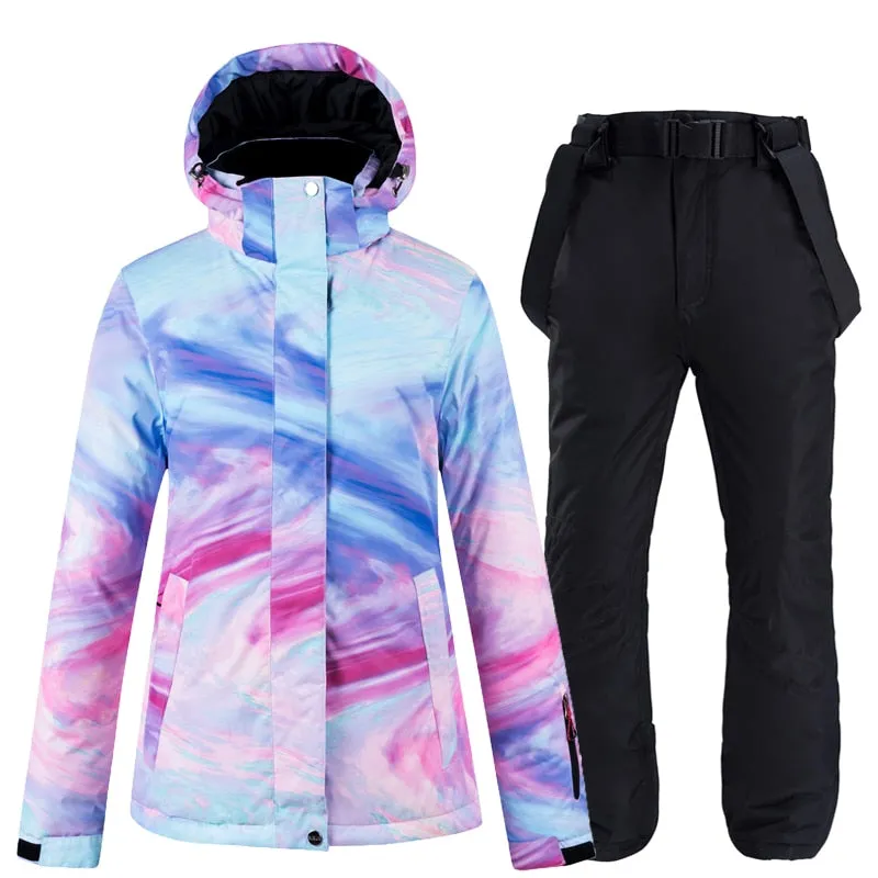 Warm Colourful Waterproof & Windproof Ski Suit for Women Skiing and Snowboarding Jacket or Pants Set