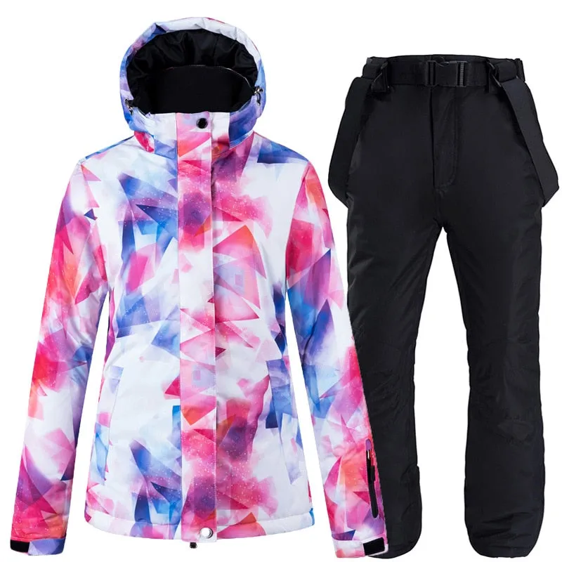 Warm Colourful Waterproof & Windproof Ski Suit for Women Skiing and Snowboarding Jacket or Pants Set