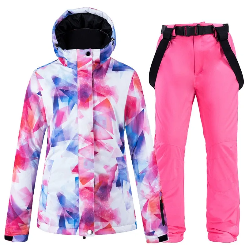 Warm Colourful Waterproof & Windproof Ski Suit for Women Skiing and Snowboarding Jacket or Pants Set