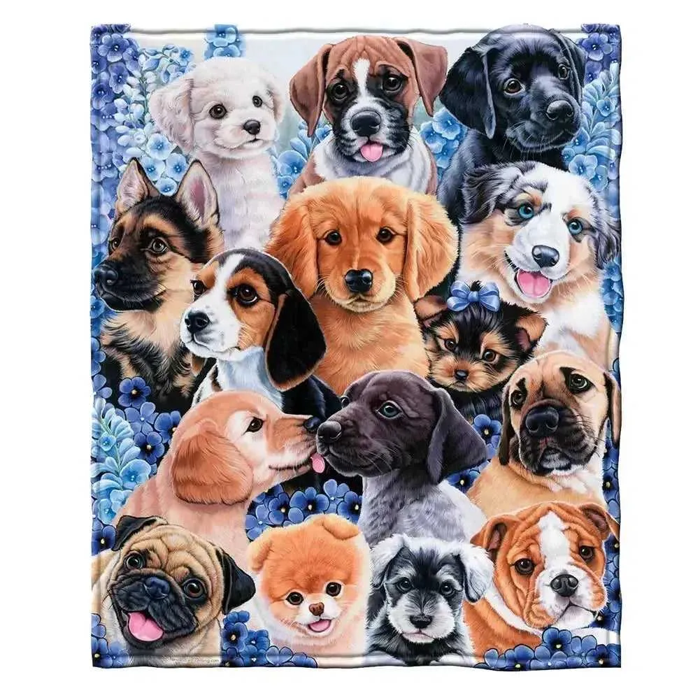 Westie Cute Puppy Blankets West Highland Terrier Dog Flannel Throw Blanket Airplane Travel Printed Soft Warm Bedspread King Size