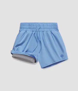 Womens Lined Hybrid Shorts - Blue Dream