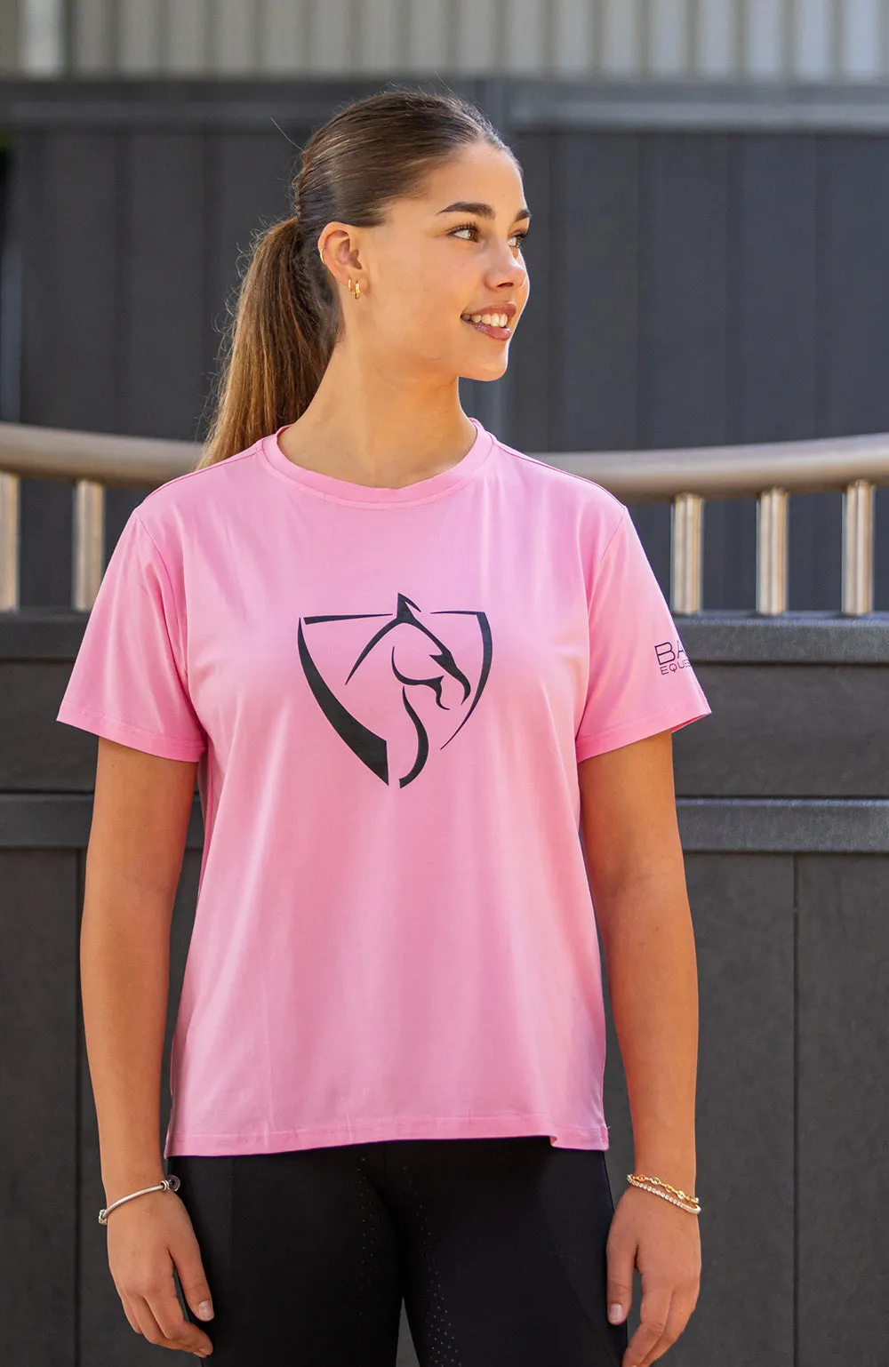 Youth BARE Black Logo T-Shirt - Pink